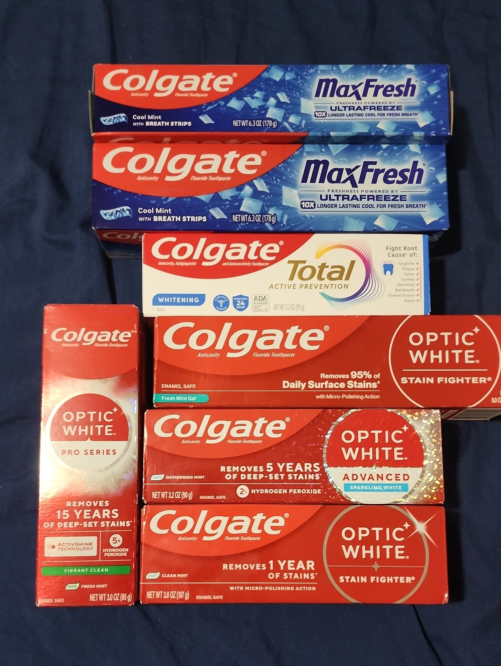 7 Colgate Assorted Toothpaste Value Pack - Red Packaging